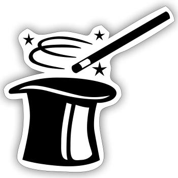 Magician - Sticker size S (10 x 10 cm) - white matte - Front