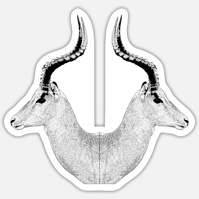 Impala - Sticker size S (10 x 10 cm) - white matte