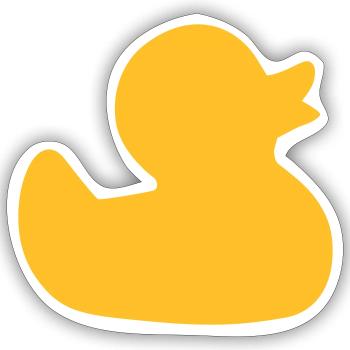 Rubber duck - Sticker size S (10 x 10 cm) - white matte - Front