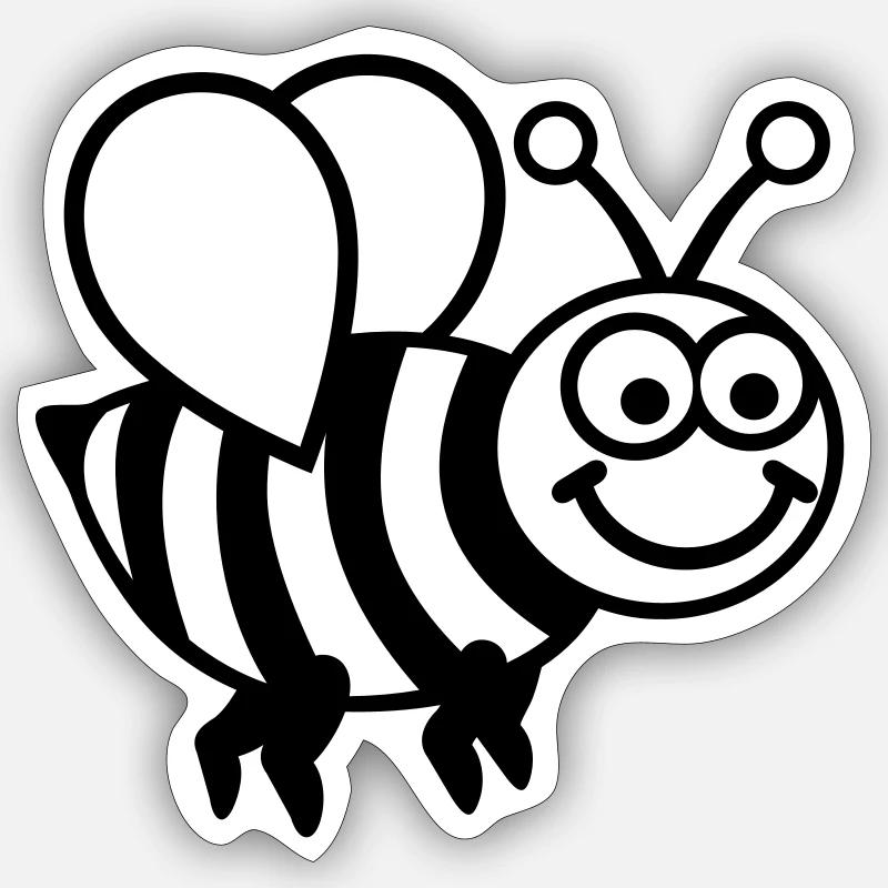 Biene - Sticker Größe S (10 x 10 cm) - Mattweiß