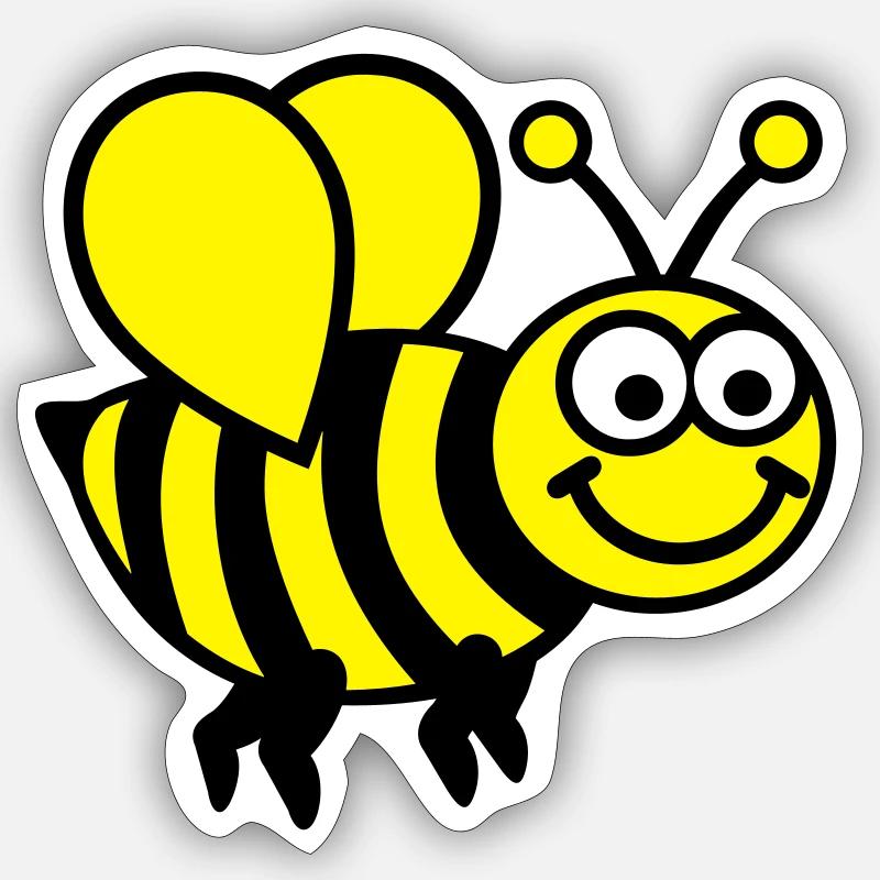 Biene - Sticker Größe S (10 x 10 cm) - Mattweiß