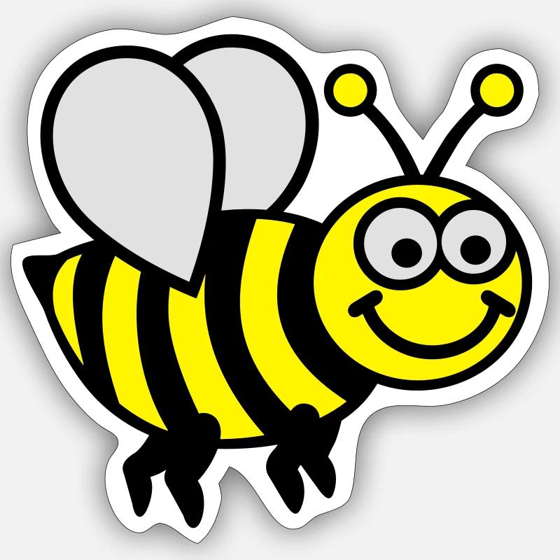 Bee - Sticker size S (10 x 10 cm) - white matte