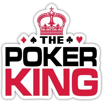 Poker King - Sticker Größe S (10 x 10 cm) - Mattweiß - Vorne