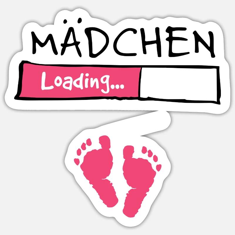 Mädchen loading // Schwangerschaft T-Shirt Sticker Größe S (10 x 10 cm)