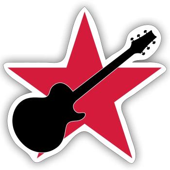 Guitar Player ! - Sticker taille S (10 x 10 cm) - blanc mat - Devant