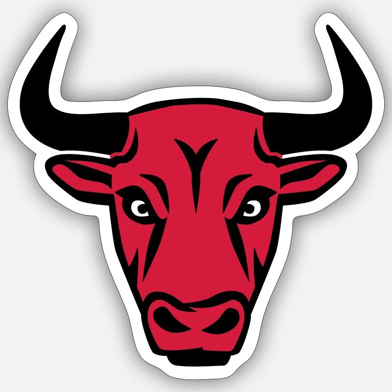 Stier - Sticker Größe S (10 x 10 cm) - Mattweiß