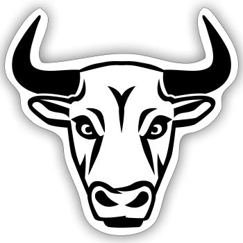 Stier - Sticker Größe S (10 x 10 cm) - Mattweiß - Vorne