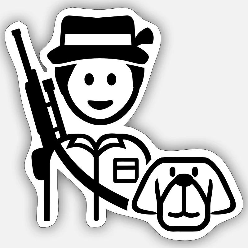 Jäger - Sticker Größe S (10 x 10 cm) - Mattweiß