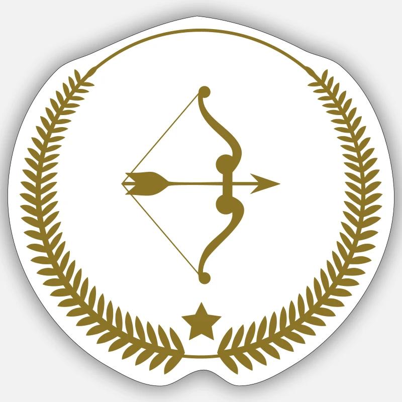 Archery / Bogenschießen / Tir à l'arc - Sticker taille S (10 x 10 cm) - blanc mat