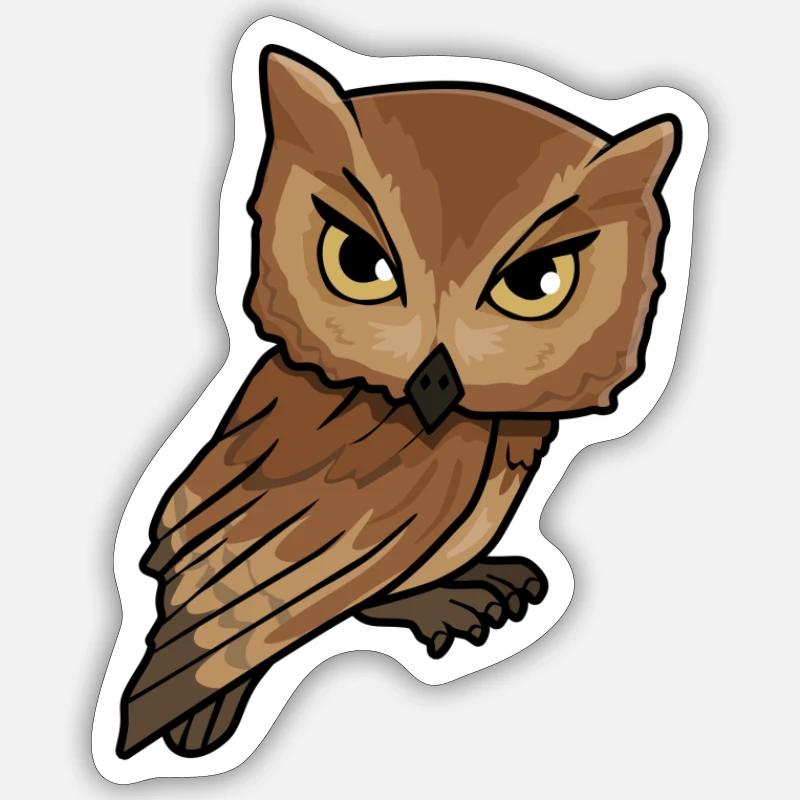 Chibi Owl Sticker size S (10 x 10 cm)