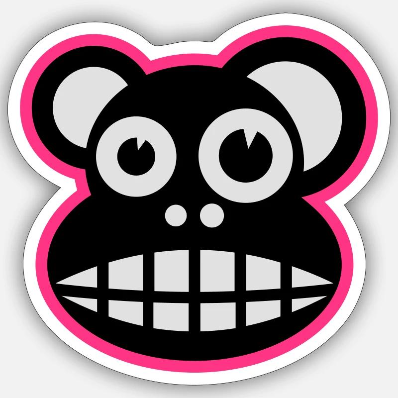 Funny monkey - Sticker size S (10 x 10 cm) - white matte