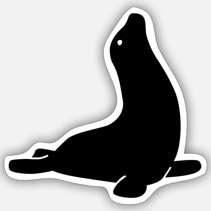 Robbe - Sticker Größe S (10 x 10 cm) - Mattweiß