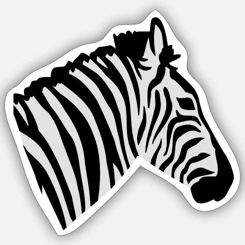 Zebra - Sticker Größe S (10 x 10 cm) - Mattweiß
