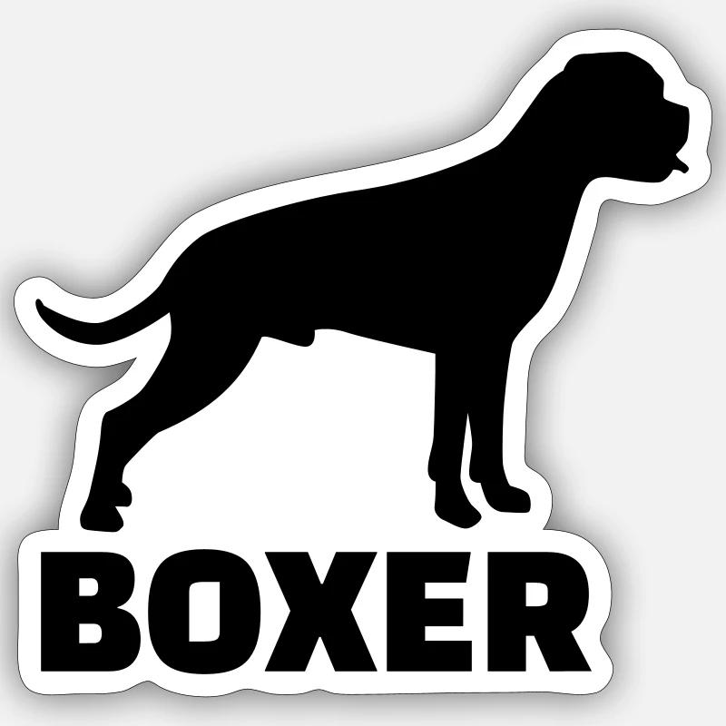 Boxer - Sticker Größe S (10 x 10 cm) - Mattweiß