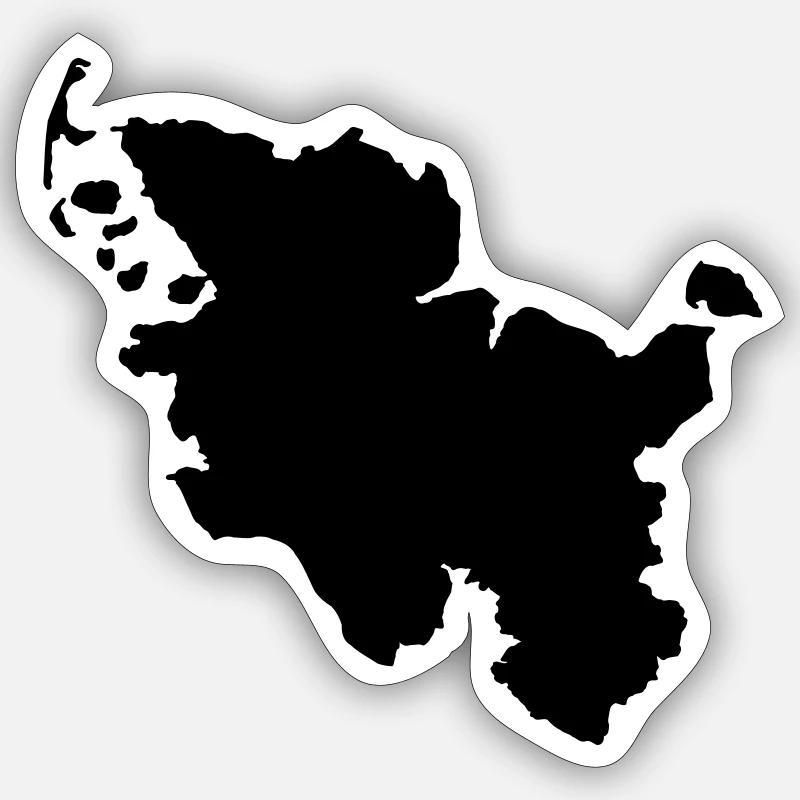 Schleswig Holstein - Sticker Größe S (10 x 10 cm) - Mattweiß