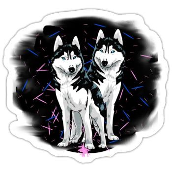 Husky Hunde Hund Haustiere Hundehalter Rassehund - Sticker Größe S (10 x 10 cm) - Mattweiß - Vorne