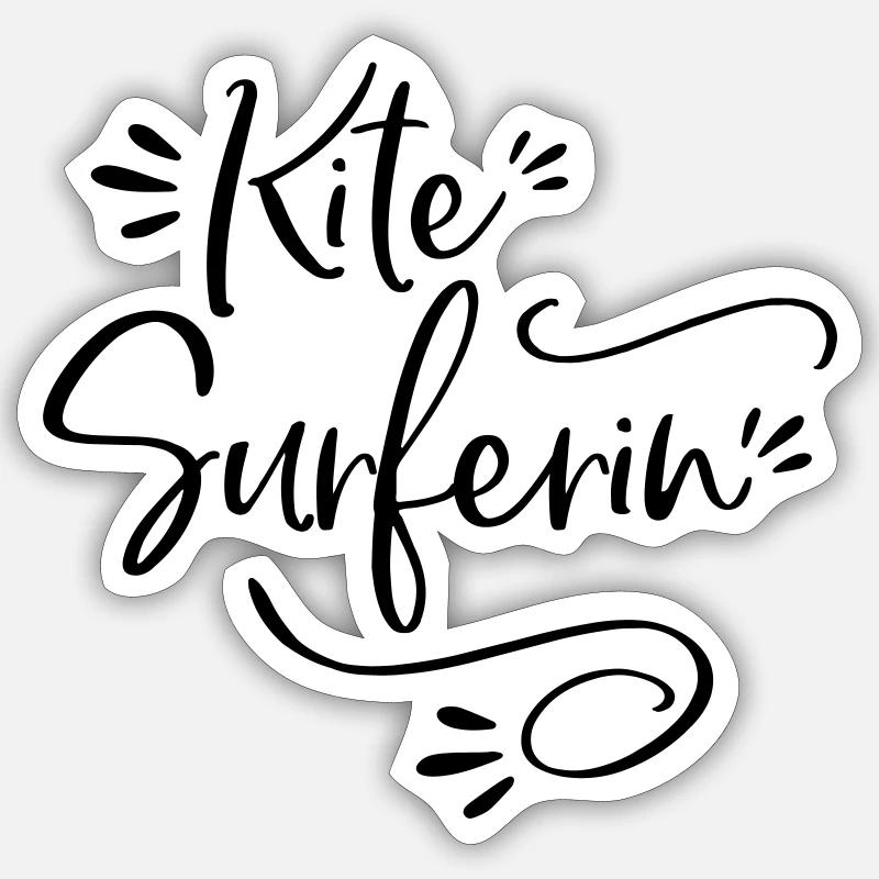 Kitesurferin Kite surfen Geschenk - Sticker Größe S (10 x 10 cm) - Mattweiß