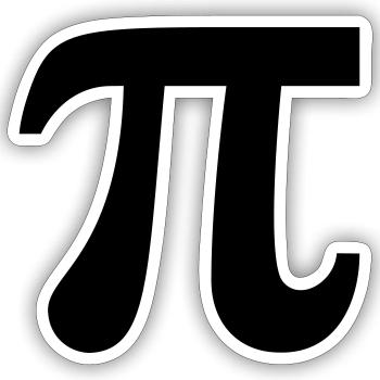 π / ∏ / Pi / Kreiszahl (Mathe / Geometrie) - Sticker Größe S (10 x 10 cm) - Mattweiß - Vorne