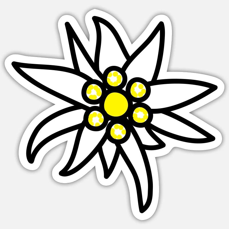 Edelweiss - Sticker taille S (10 x 10 cm) - blanc mat
