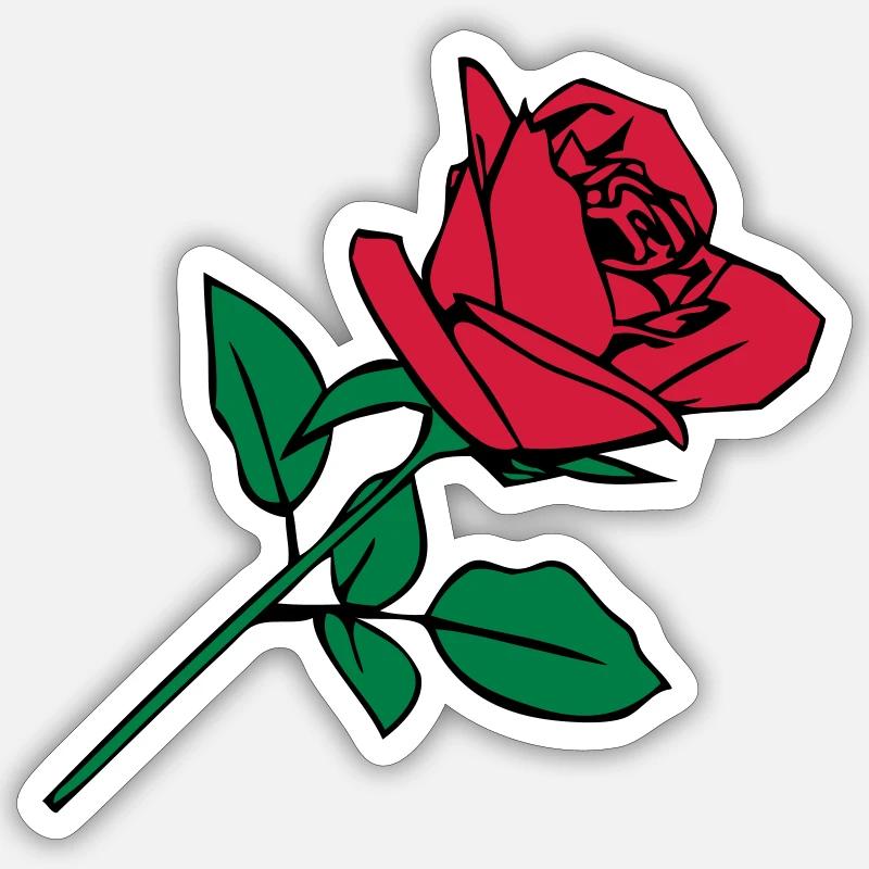Rose - Sticker Größe S (10 x 10 cm) - Mattweiß