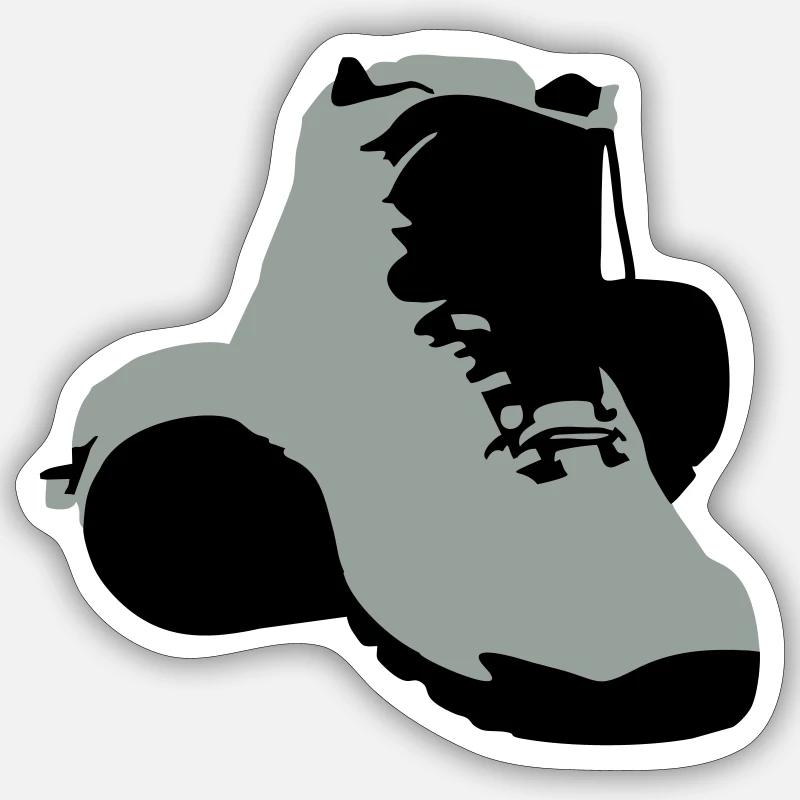 hiking boots - Sticker taille S (10 x 10 cm) - blanc mat