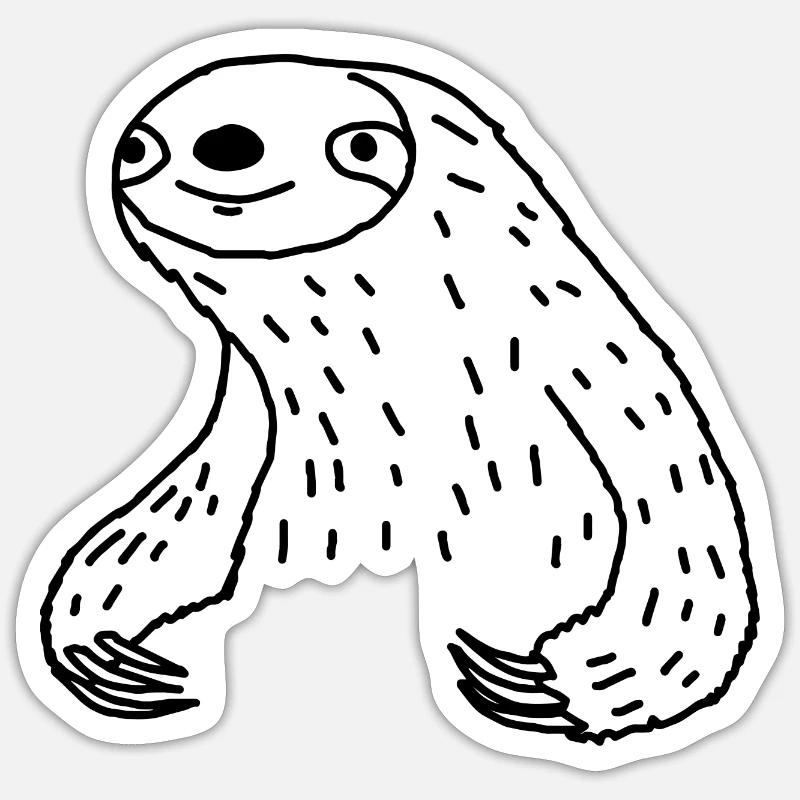 sloth - Sticker size S (10 x 10 cm) - white matte