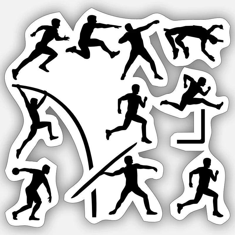 Zehnkampf - Sticker Größe S (10 x 10 cm) - Mattweiß