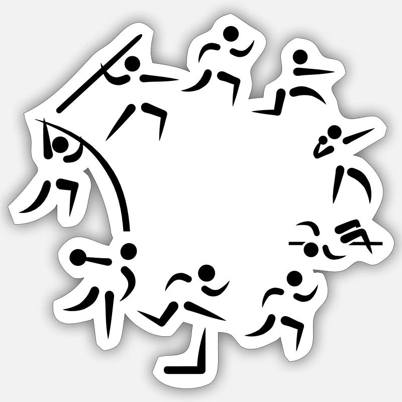 Zehnkampf - Sticker Größe S (10 x 10 cm) - Mattweiß