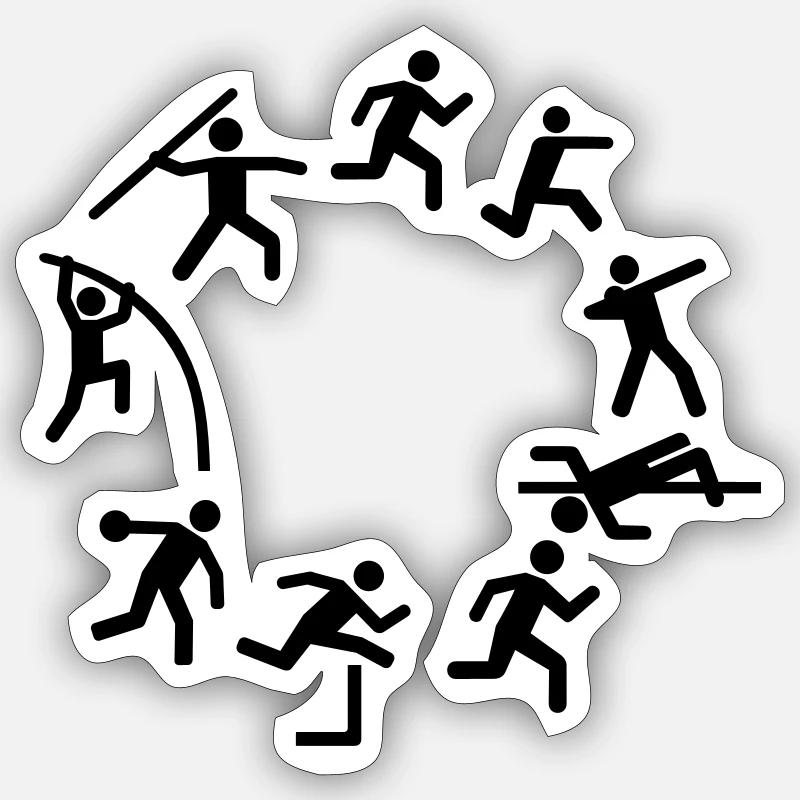 Zehnkampf - Sticker Größe S (10 x 10 cm) - Mattweiß