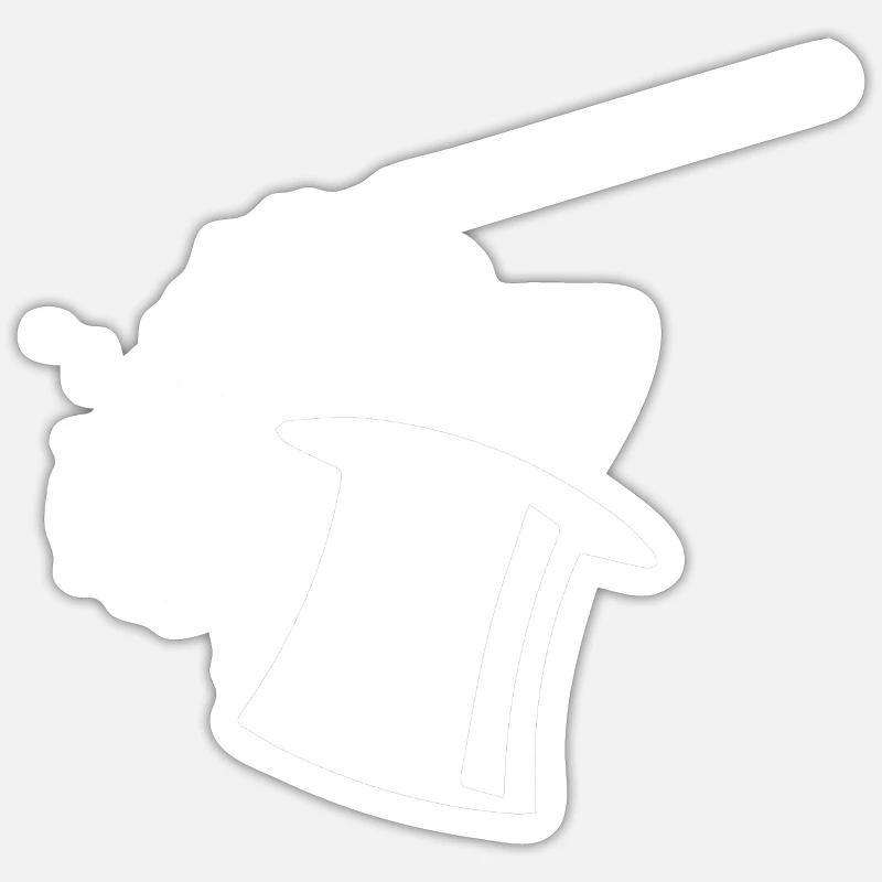 Magician magic magical magic wand bunny hat - Sticker size S (10 x 10 cm) - white matte