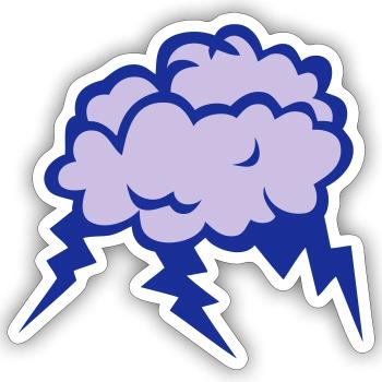 Bewölkte Cloud-Wolke Regen Gewitter 1 - Sticker Größe S (10 x 10 cm) - Mattweiß - Vorne