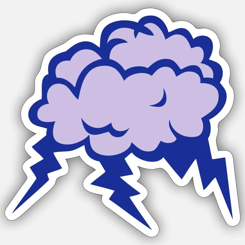 Bewölkte Cloud-Wolke Regen Gewitter 1 Sticker Größe S (10 x 10 cm)