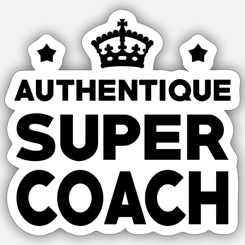 Coach / Coaching / Sport / Entreprise / Psy - Sticker taille S (10 x 10 cm) - blanc mat