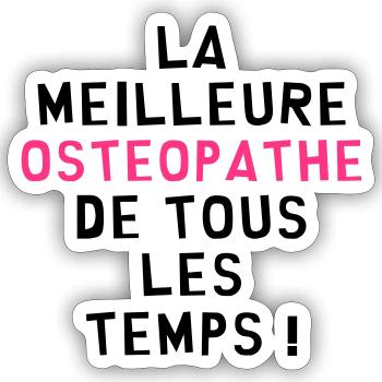 Ostéopathe / Ostéopathie / Masseur / Kiné / Ostéo - Sticker taille S (10 x 10 cm) - blanc mat - Devant