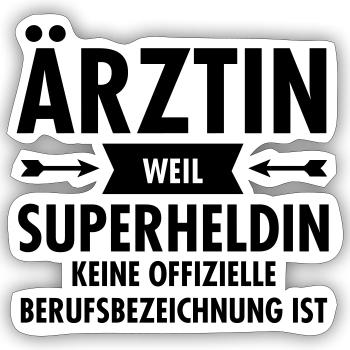 Ärztin - Superheldin - Sticker Größe S (10 x 10 cm) - Mattweiß - Vorne
