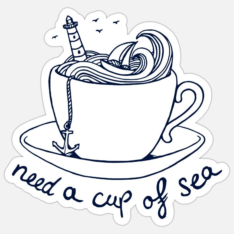 besoin d'une coupe de maritime maritime - Sticker taille S (10 x 10 cm) - blanc mat
