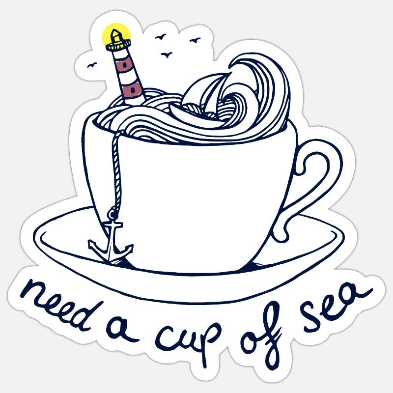 besoin d'une coupe de maritime maritime - Sticker taille S (10 x 10 cm) - blanc mat