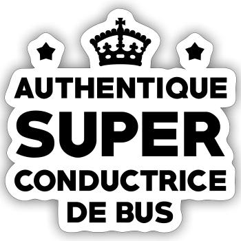 Bus / Conducteur / Chauffeur / Machiniste / Car - Sticker taille S (10 x 10 cm) - blanc mat - Devant