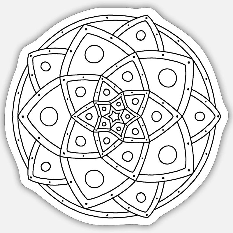 Mandala - Sticker taille S (10 x 10 cm) - blanc mat