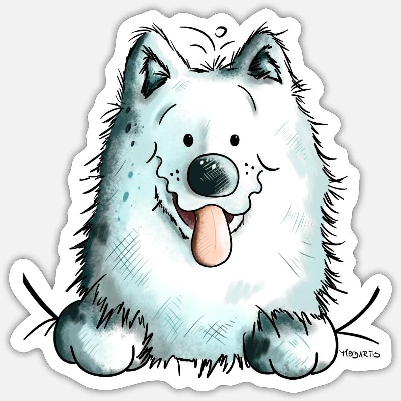 Cute Samoyed Dog - Sticker size S (10 x 10 cm) - white matte
