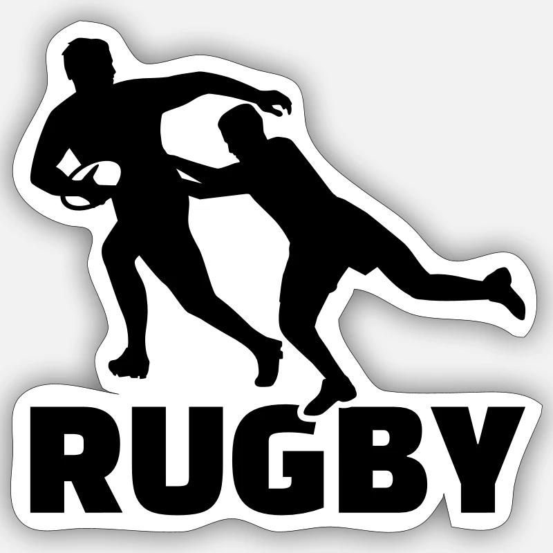 Rugby - Sticker Größe S (10 x 10 cm) - Mattweiß