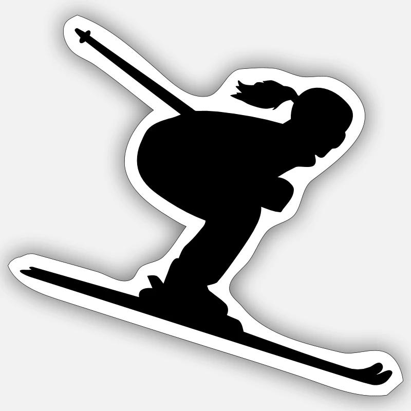 Skiing Sticker taille S (10 x 10 cm)