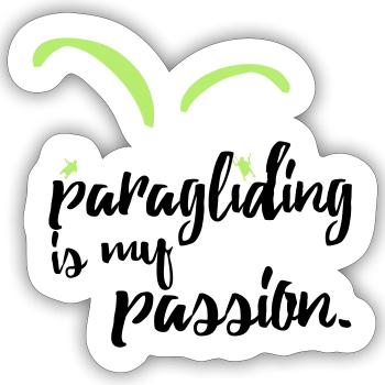 paragliding is my passion - Sticker Größe S (10 x 10 cm) - Mattweiß - Vorne