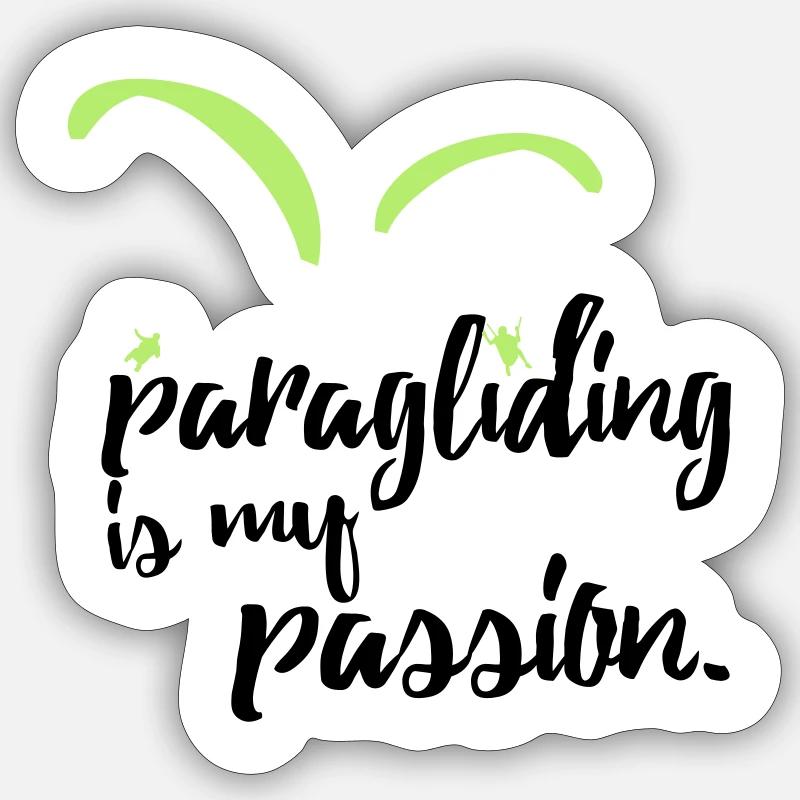 Paragliding is my passion - Sticker size S (10 x 10 cm) - white matte