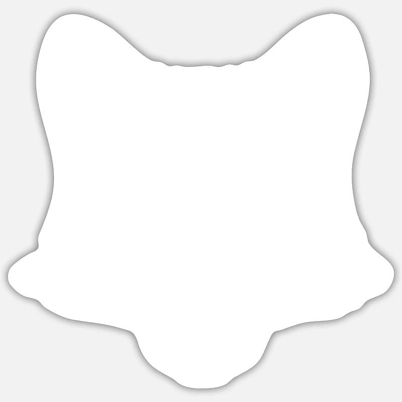 Renard visage - Fox Face - Sticker taille S (10 x 10 cm) - blanc mat