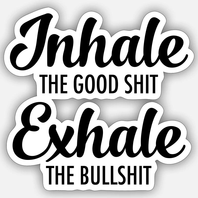 Inhale - Exhale - Sticker size S (10 x 10 cm) - white matte