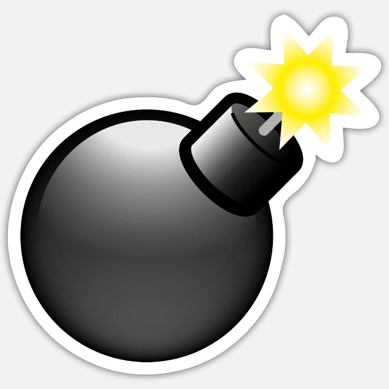 Smiley Bomb - Sticker taille S (10 x 10 cm) - blanc mat