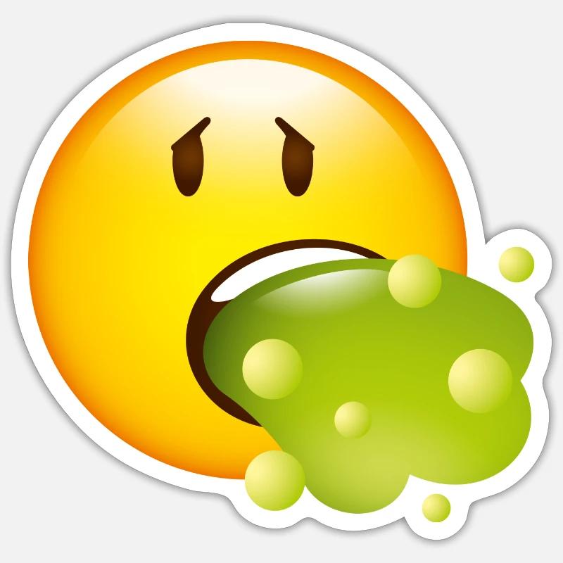 Smiley Glossy Barf Sticker size S (10 x 10 cm)