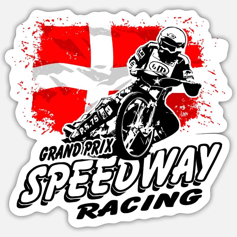 Speedway - Denmark Flag - Sticker size S (10 x 10 cm) - white matte