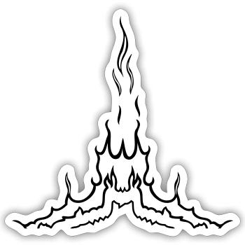 des flammes d'incendie - Sticker taille S (10 x 10 cm) - blanc mat - Devant
